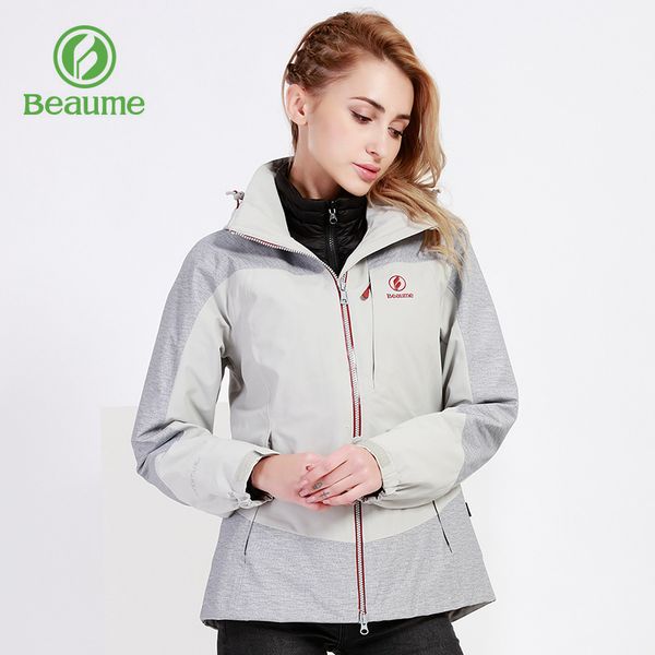 

beaume winter hooded windproof waterproof outwear women's winter down jacket for vacation sports 74064 gray, Blue;black