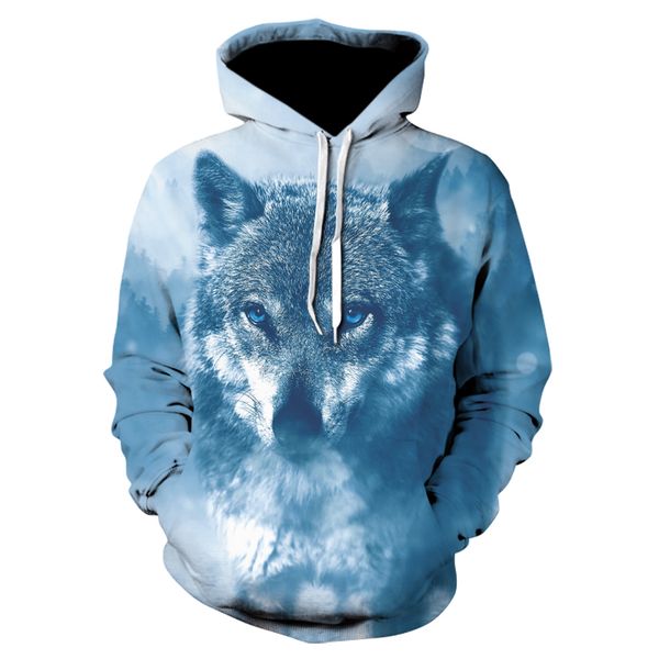 

wolf sweatshirts hooded jackets men women autumn winter hoodies 3d brand male long sleeve tracksuit casual pullovers plus size, Black