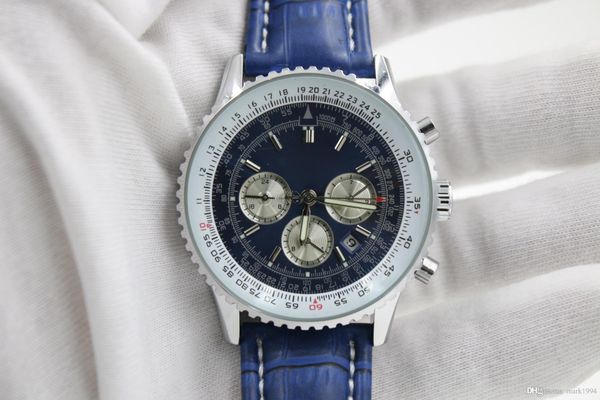 

2017 Top Quality New Brand automatic Men's Wristwatch NAVITIMER Ti3 Blue Dial Leather 1884 Fashion Male AB012012/BB01/435X/A20BA.1 watc