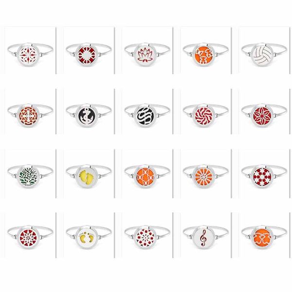 

luwellever mixed sale 316 new fashion metal 30mm perfume essential oils diffuser locket bracelet bangle with pads women teenagers gift, Golden;silver