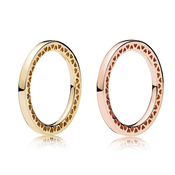 925 prata esterlina radiante corações anel de ouro rosa caixa original para jóias pandora anel de ouro para mulheres melhor presente