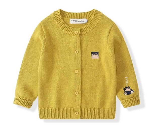 

cute crew neck button-down solid fine knit cardigan cotton sweaters for little girls and boys 2 colors /size 80-120, Blue