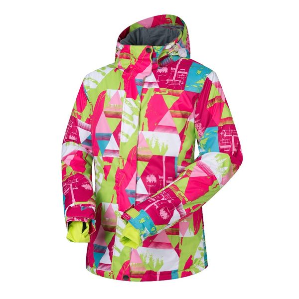 

women's ski jackets waterproof breathable printing winter thick warm outdoor mountaineering female ski coat thermal skiing gear