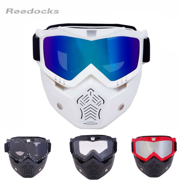 All'ingrosso-REEDOCKS 2017 vendita calda maschera modulare occhiali staccabili filtro bocca sci vetro uomo donna antivento neve snowboard sci occhiali