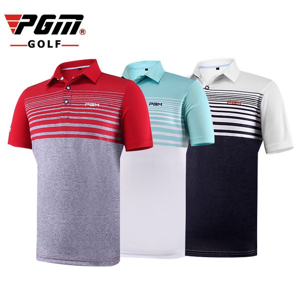 

pgm golf polo t-shirt men summer hight elasticity brand breathable anti sweat man's golf sport t-shirt clothes ing, Black;blue
