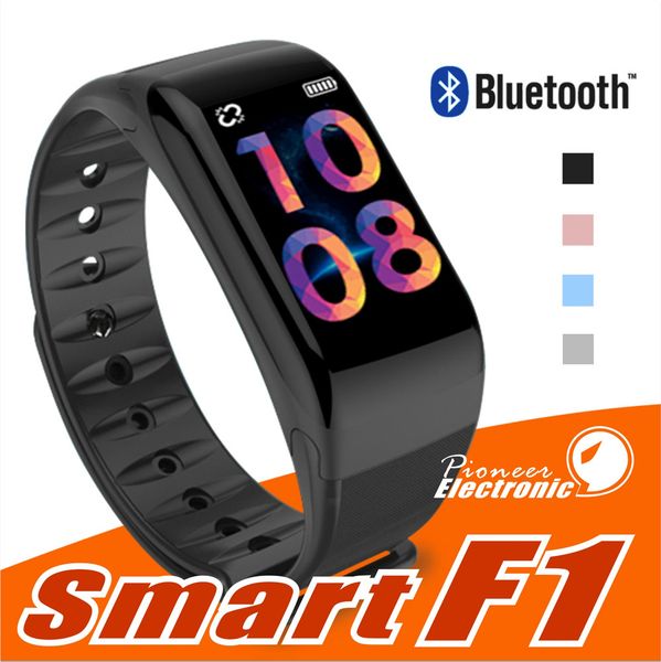 

f1 plus color screen smart wristband smartband blood pressure heart rate monitor fitness tracker pk f1 smart bracelet