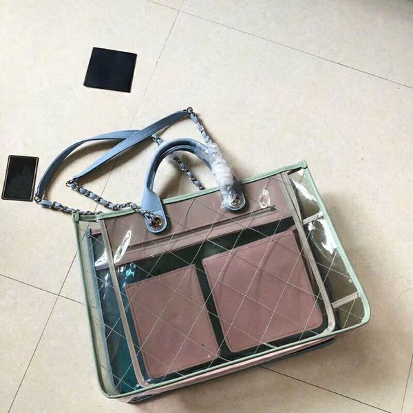 

Fa hion women tran parent handbag women bag fa hion pvc clear lady quilted plaid bag me enger bucket bag 271