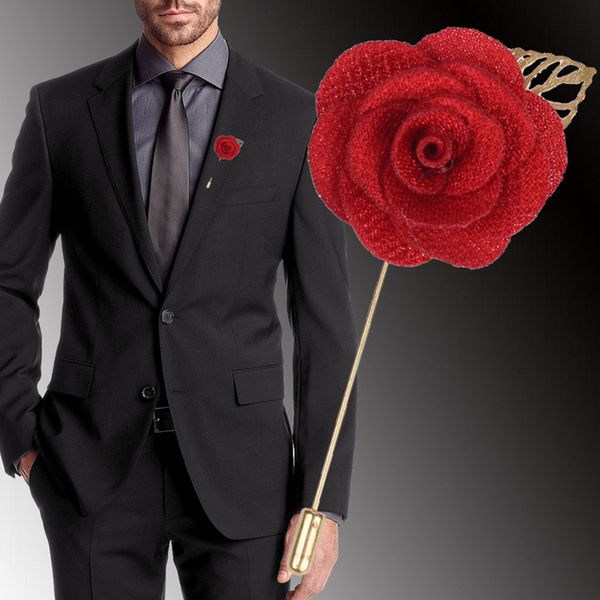 Broche de flor multicolor para homens flor broche pino terno de negócio pino de lapela acessórios de casamento acessórios presente por atacado