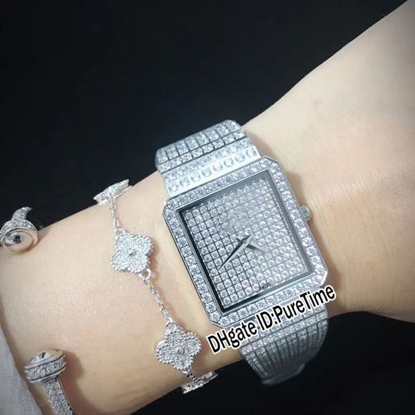 

new all diamond jewelry watches swiss quartz womens watch diamond band white gold steel limited edition watches pg33g7, Slivery;brown