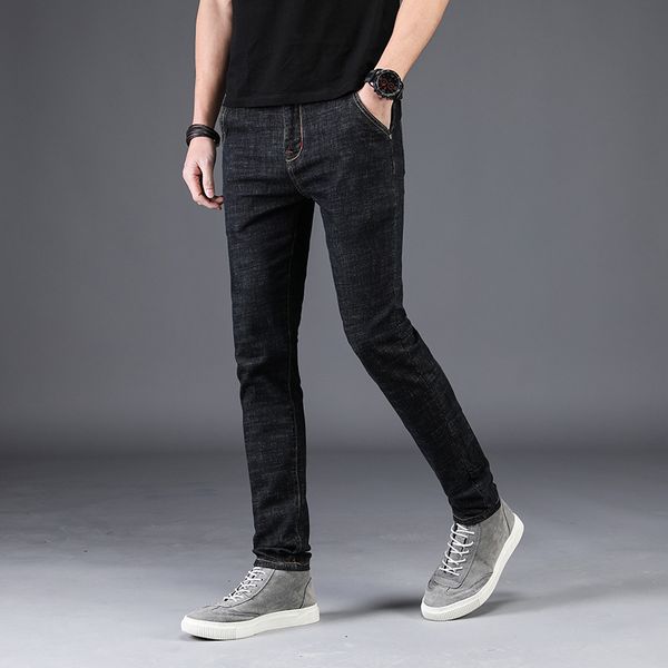 

2018 new exclusive men jeans homme slim elastic factory jeans men straight quality mens designer pants, Blue
