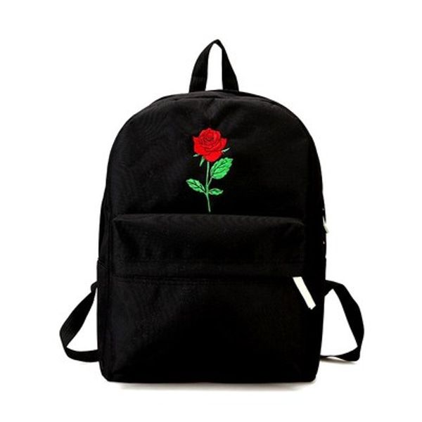 

2018 new wood embroidery rose lloral backpack men women's travel bags mochilas rucksack school bags for teenager girls boys