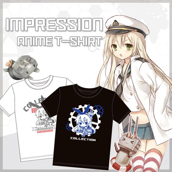 

mgf unique kantai collection anime cosplay shirt kancolle shimakaze whirlwind girl related impression t-shirt tee women men, White;black