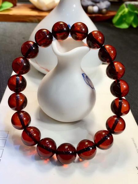 

100% natural blood red amber gemstone 10.5mm round beads woman bracelet necklace woman man precious stone certificate, Golden;silver