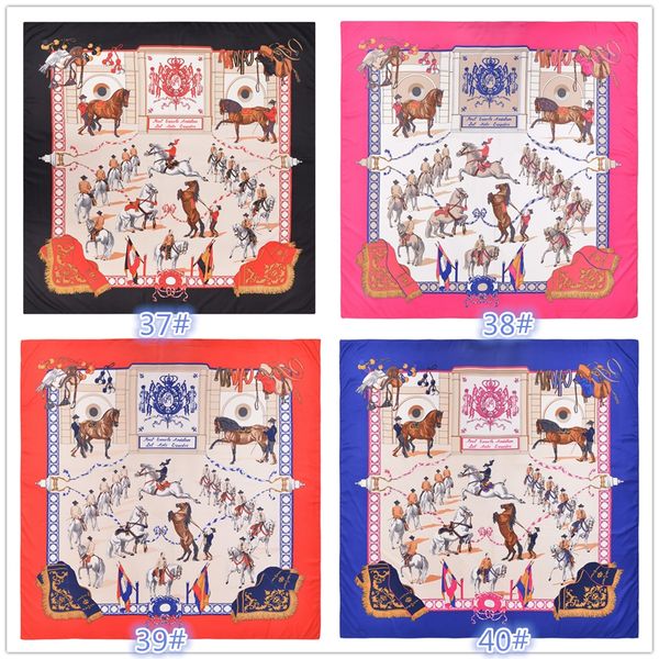 

2018 new women's scarf 130cm twill silk pattern printed scarf shawl designer silk scarf wholesale, Blue;gray