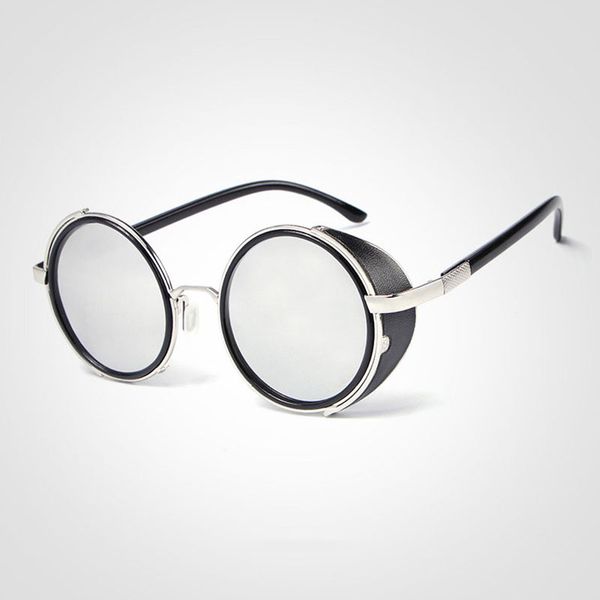 

black sunglasses tinted steampunk for women men goggles 2020 round gothic glasses sunglasses circle vintage leather oval uv400 l dfwe, White;black