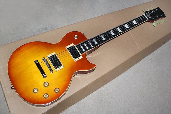 

cherry sunburst electric guitar with hh pickups,rosewood fingerboard,binding body,fixed bridge,offering customized services