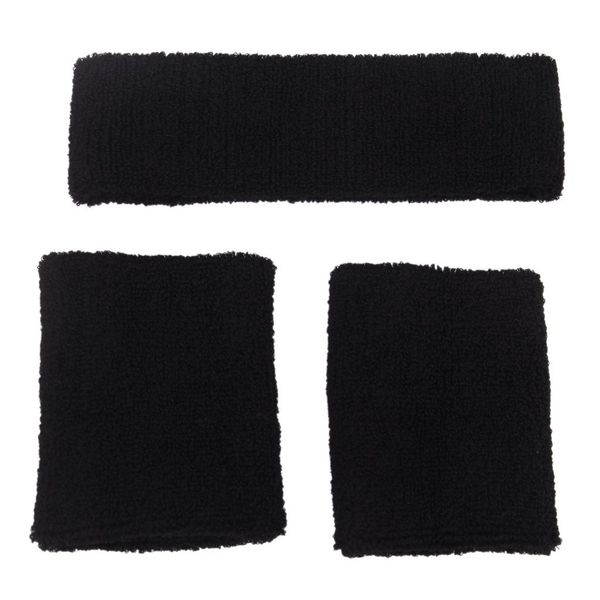 

1x headband and 2x elastic bracelets for sports - black, Black;gray
