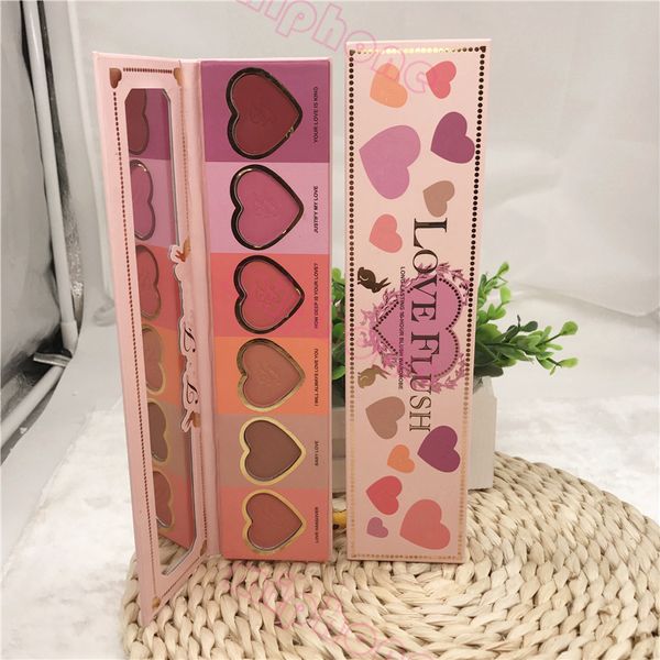 

6 цветов к лицу Love Flush Blush Длительный 16-часовой румянец Гардеробная палитра Формы с