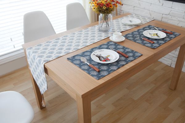 Handmade Nordic White Tree Cotton Linen Table Runner New Home