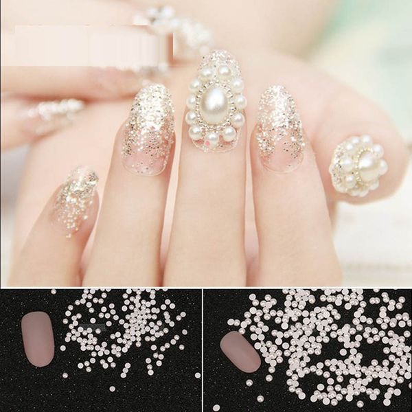 3 Styles Beauty Plastic Semicircle Flat Pearl White Nail Art