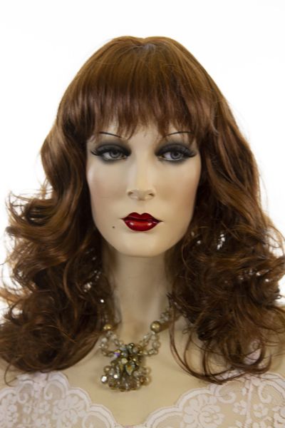 Auburn Red Skin Long Skin Top Wavy Curly Hair Wigs