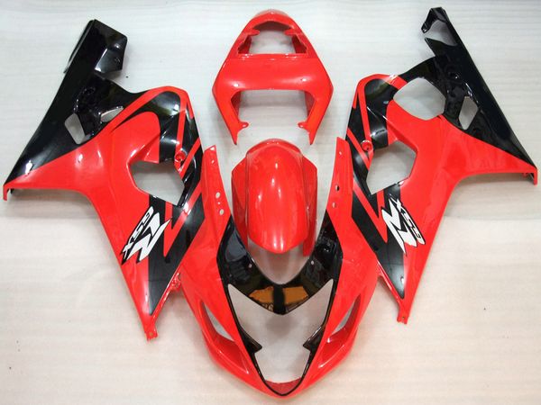 Kit carenatura di vendita calda per SUZUKI GSXR600 GSXR750 04 05 K4 aftermarket GSX-R600/750 2004 2005 carene nere rosse set ZZ94