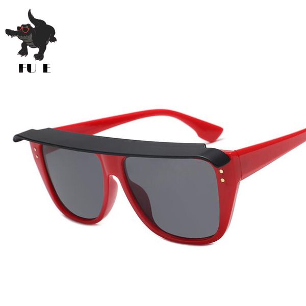 

fu e 2018 new retro rnails square frame sunglasses women brand glasses punk sunglasses men uv400, White;black
