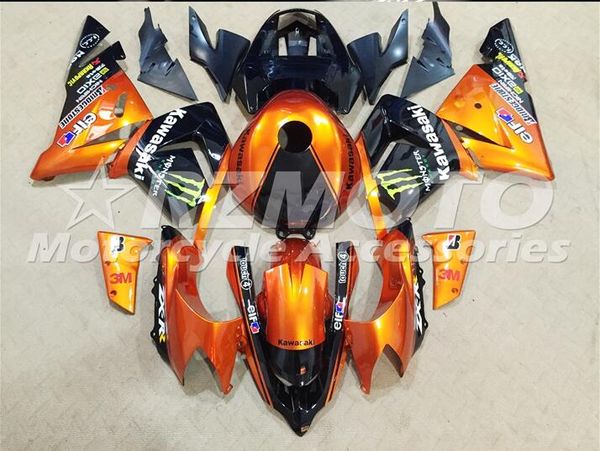 

Three beautiful gift new ab fairing plate for kawa aki ninja zx 10r zx10r 2004 2005 bodywork et gold yellow black o93