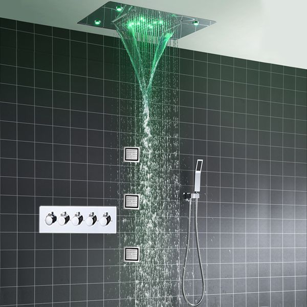 2020 Ceiling Rain Shower System Bathroom Electric Led Showerheads