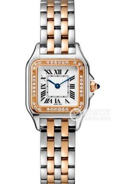 

Luxury Brand Hot W3PN0006 Women's Quartz White Dial Rose Gold Stainless Steel Diamond Case 22 mm x 30 mm High Quality with box