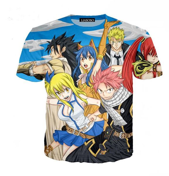 

2018 мода новые тройники мужчины женщины свободные футболки мультфильм аниме fairy tail 3d печати шею футболка s-xxxxxxxl u769, White;black