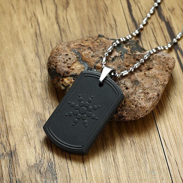 

quantum scalar energy bio science pendant necklace for men dog tag japanese technology volcanic lava radiation protection jewels, Silver