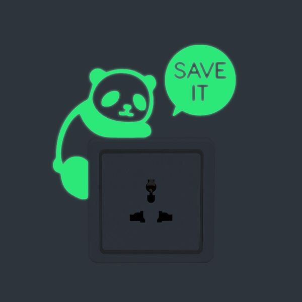 

new cute creative panda luminous noctilucent glow in the dark switch wall stickers home décor