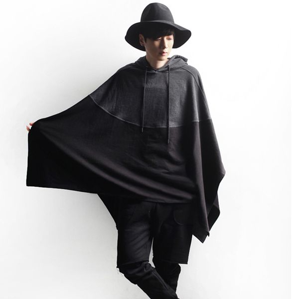 

cool punk gothic hoodie cloak men streetwear retro assassins creed man sweatshirt ropa hip hop mujer pullover black coat men w84