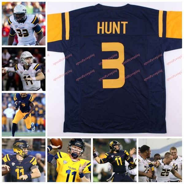 

custom ncaa toledo rockets #3 kareem hunt 7 jon'vea johnson 22 bryant koback 34 nevone mccrimmon 21 shakif seymour college football jer, Black;red