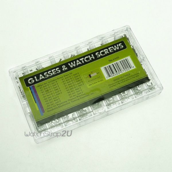 

900pcs watchmaker glasses watch screws 18 types repair parts
