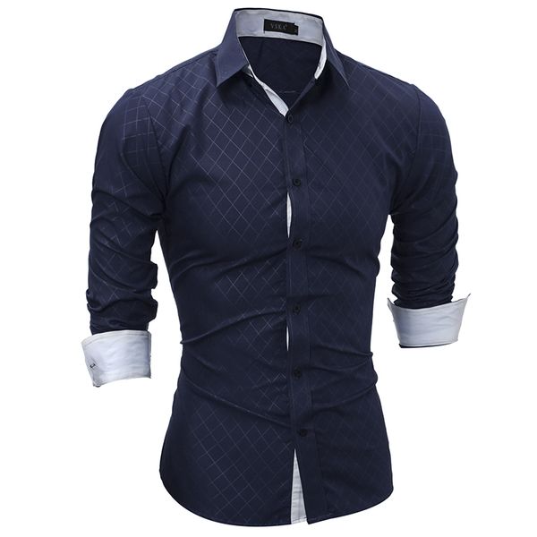 

brand 2018 fashion male shirt long-sleeves classic lined with dark lines mens dress shirts slim men shirt xxl, White;black