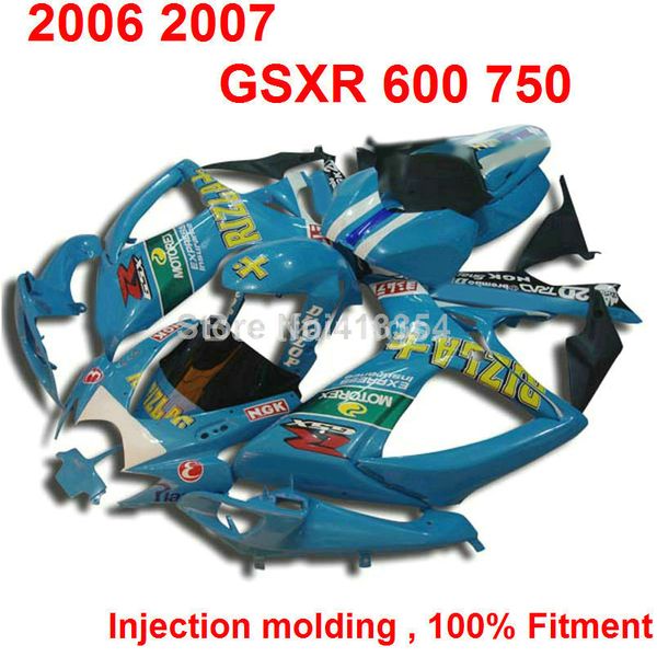 

injection molding fairing kit for suzuki gsxr600 gsxr750 2006 2007 blue gsxr 600 750 06 07 tt64