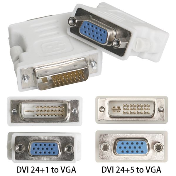 Atacado mais novo DVI 24 + 1 24 + 5 Masculino para VGA Feminino Adaptador Video Converter Plug para DVD HDTV TV PC Laptop