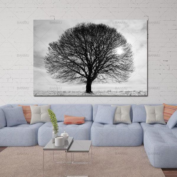 

picture nordic poster canvas painting home decor art prints tall trees forest natural wall pictures living room art decoration