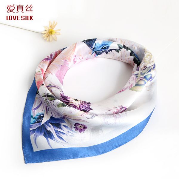 

2018 53*53cm Ladies art and fashion silk scarves.100% pure Mulberry silk from suzhou,Fashion gift scarf