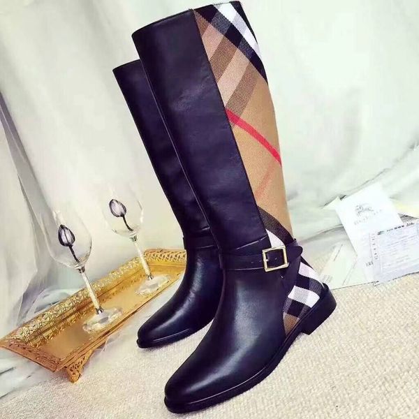 

fashion luxury designer women boots cowboy womens winter snow boots boots ladies plus size eu 35-40, Black