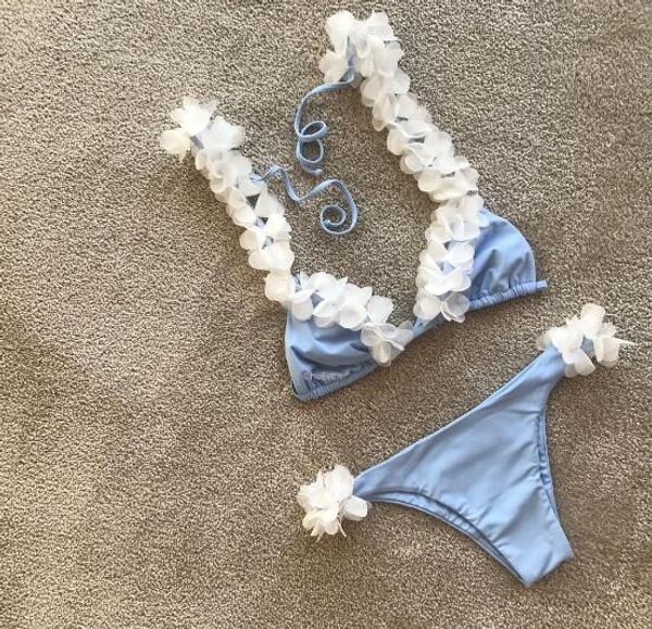 

2018 brazilian bikinis women swimwear swimsuit push up bikini set halter beach bathing suits swim wear, White