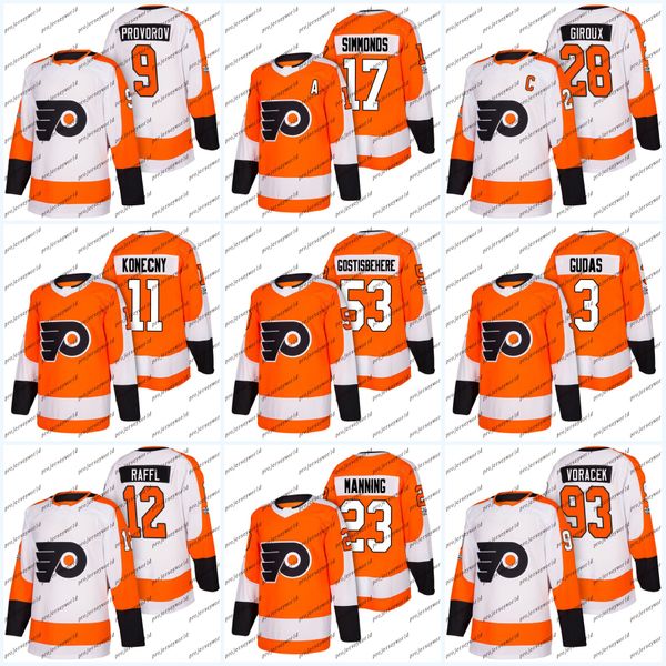 

2018 Youth With 100th Patch Philadelphia Flyer Ivan Provorov Shayne Gostisbehere Claude Giroux Travis Konecny Wayne Simmond Hockey Jerseys
