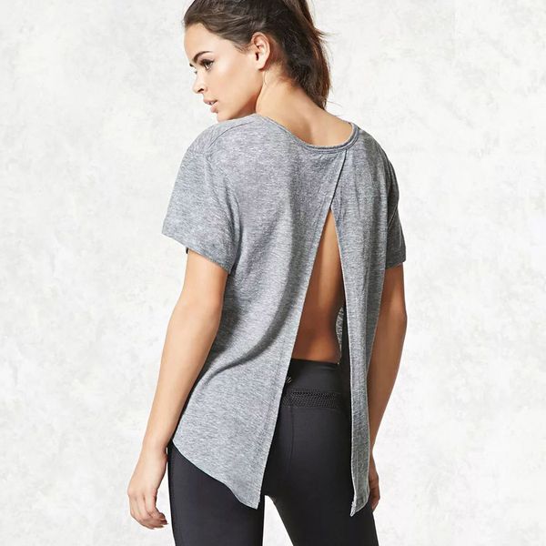 

women summer 2018 slim short sleeve pure color backless t shirt casual female tees o-neck tshirt high quality, White