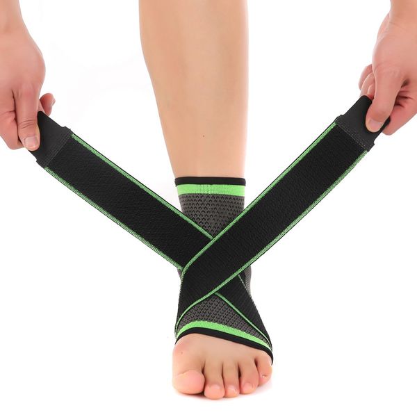 

1pcs 3d weaving elastic nylon strap ankle support brace badminton basketball football taekwondo fitness heel protector, Blue;black