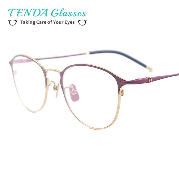 

full rim vintage eyewear women metal colourful small classic spectacle for prescription multifocal lenses, Silver