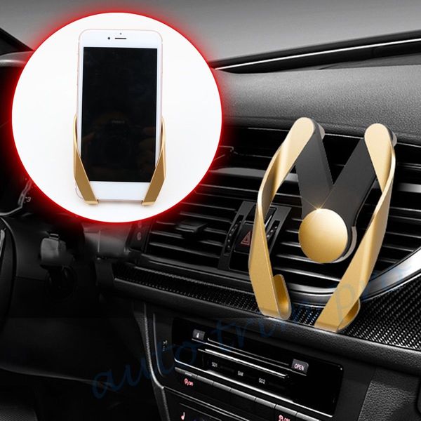 Gold Style Car Vehicle Magnetic Cell Mobile Phone Gps Holder Cradle Stand Air Vent Mount Bracket Accessories Car Interior Sets Car Interior Stickers
