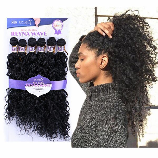Best Selling Products High Temperature Fiber Water Wave Synthetic Curly Hair Extensions Renya Wave Sew In Weaves For Black Women 1b 27 30 Hair