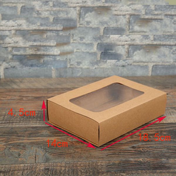 

kraft paper gift boxes with clear window handmade drawer shape package box for socks leggings